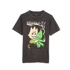 SHORT SLEEVE CREW NECK TEE "CHARLIE" IN VINTAGE CHARCOAL