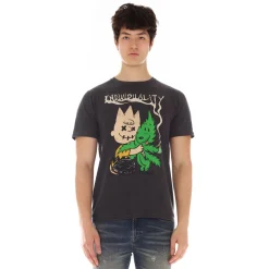 SHORT SLEEVE CREW NECK TEE "CHARLIE" IN VINTAGE CHARCOAL