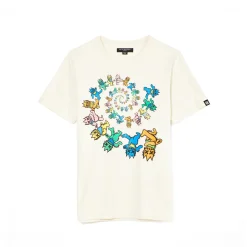SHORT SLEEVE CREW NECK TEE "DANCING BEARS" IN WINTER WHITE