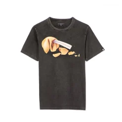 SHORT SLEEVE CREW NECK TEE "FORTUNE" IN VINTAGE CHARCOAL