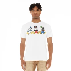 SHORT SLEEVE CREW NECK TEE "SEE, SPEAK, HEAR NO EVIL" IN WHITE