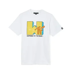 SHORT SLEEVE CREW NECK TEE "WTF" IN WHITE