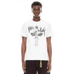 SHORT SLEEVE CREW NECK TEE "HAIL TO THE KING" IN WHITE