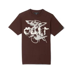 SHORT SLEEVE CREW NECK TEE "ANGELS & DEMONS" IN PINECONE