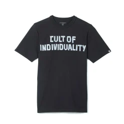 SHORT SLEEVE CREW NECK TEE "TAPE" IN VINTAGE CHARCOAL