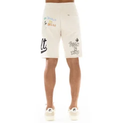 SWEATSHORTS IN WINTER WHITE GRAFFITI