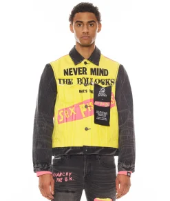 TYPE II JACKET WITH ZIP OFF SLEEVES "SEX PISTOLS" IN BOLLOCKS