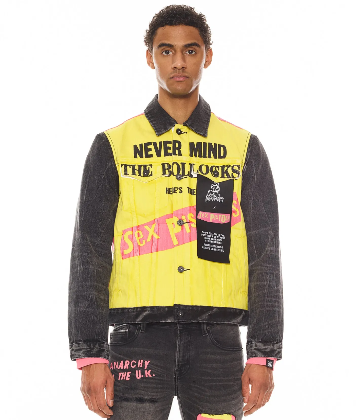 TYPE II JACKET WITH ZIP OFF SLEEVES "SEX PISTOLS" IN BOLLOCKS