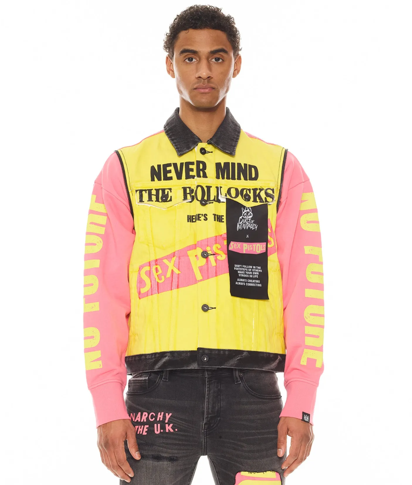 TYPE II JACKET WITH ZIP OFF SLEEVES "SEX PISTOLS" IN BOLLOCKS