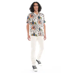 YAKUZA SHORT SLEEVE WOVEN SHIRT IN CREAM