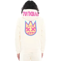 ZIP HOODED SWEATSHIRT IN WINTER WHITE