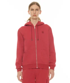 ZIP HOODY IN GARNET